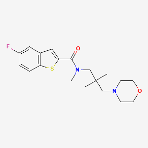 molecular formula C19H25FN2O2S B6902278 N-(2,2-dimethyl-3-morpholin-4-ylpropyl)-5-fluoro-N-methyl-1-benzothiophene-2-carboxamide 