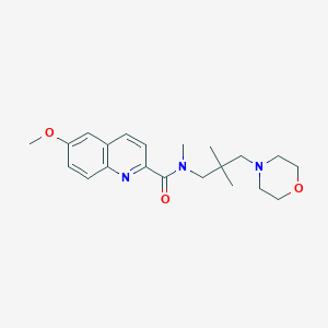 molecular formula C21H29N3O3 B6902302 N-(2,2-dimethyl-3-morpholin-4-ylpropyl)-6-methoxy-N-methylquinoline-2-carboxamide 