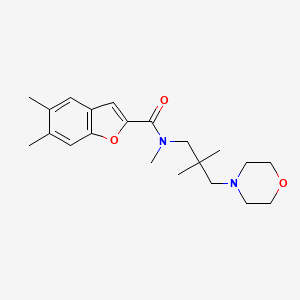 molecular formula C21H30N2O3 B6902323 N-(2,2-dimethyl-3-morpholin-4-ylpropyl)-N,5,6-trimethyl-1-benzofuran-2-carboxamide 