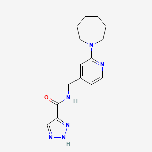 molecular formula C15H20N6O B6902353 N-[[2-(azepan-1-yl)pyridin-4-yl]methyl]-2H-triazole-4-carboxamide 