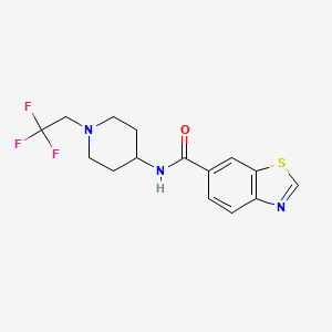 molecular formula C15H16F3N3OS B6902382 N-[1-(2,2,2-trifluoroethyl)piperidin-4-yl]-1,3-benzothiazole-6-carboxamide 