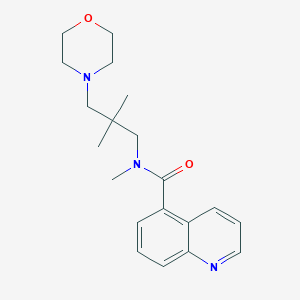 molecular formula C20H27N3O2 B6902385 N-(2,2-dimethyl-3-morpholin-4-ylpropyl)-N-methylquinoline-5-carboxamide 