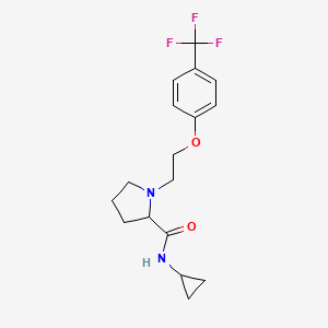 molecular formula C17H21F3N2O2 B6902443 N-cyclopropyl-1-[2-[4-(trifluoromethyl)phenoxy]ethyl]pyrrolidine-2-carboxamide 