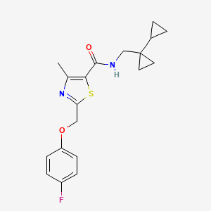 molecular formula C19H21FN2O2S B6902449 N-[(1-cyclopropylcyclopropyl)methyl]-2-[(4-fluorophenoxy)methyl]-4-methyl-1,3-thiazole-5-carboxamide 