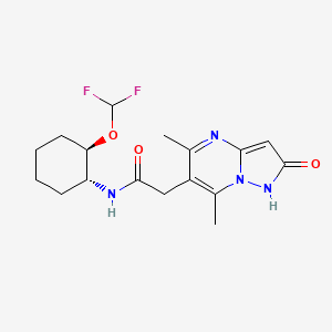 molecular formula C17H22F2N4O3 B6902482 N-[(1R,2R)-2-(difluoromethoxy)cyclohexyl]-2-(5,7-dimethyl-2-oxo-1H-pyrazolo[1,5-a]pyrimidin-6-yl)acetamide 