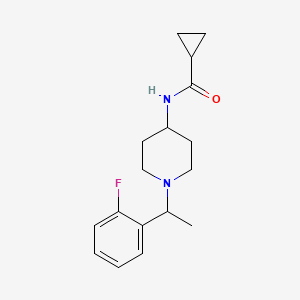 molecular formula C17H23FN2O B6902483 N-[1-[1-(2-fluorophenyl)ethyl]piperidin-4-yl]cyclopropanecarboxamide 