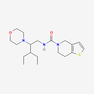 molecular formula C19H31N3O2S B6902524 N-(3-ethyl-2-morpholin-4-ylpentyl)-6,7-dihydro-4H-thieno[3,2-c]pyridine-5-carboxamide 