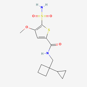 molecular formula C14H20N2O4S2 B6902525 N-[(1-cyclopropylcyclobutyl)methyl]-4-methoxy-5-sulfamoylthiophene-2-carboxamide 
