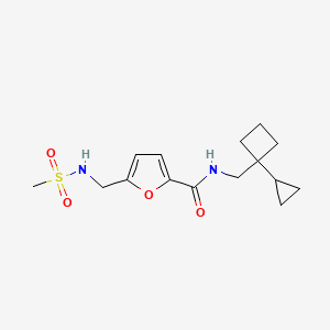 molecular formula C15H22N2O4S B6902531 N-[(1-cyclopropylcyclobutyl)methyl]-5-(methanesulfonamidomethyl)furan-2-carboxamide 