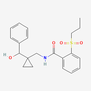 molecular formula C21H25NO4S B6902553 N-[[1-[hydroxy(phenyl)methyl]cyclopropyl]methyl]-2-propylsulfonylbenzamide 
