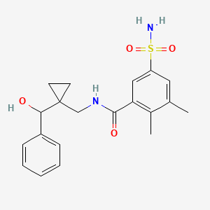 molecular formula C20H24N2O4S B6902577 N-[[1-[hydroxy(phenyl)methyl]cyclopropyl]methyl]-2,3-dimethyl-5-sulfamoylbenzamide 