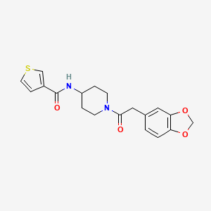 molecular formula C19H20N2O4S B6902626 N-[1-[2-(1,3-benzodioxol-5-yl)acetyl]piperidin-4-yl]thiophene-3-carboxamide 