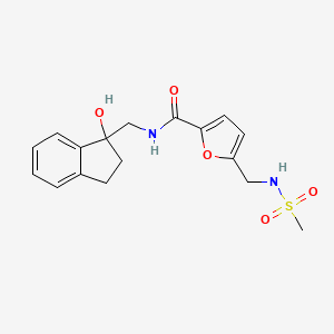 molecular formula C17H20N2O5S B6902683 N-[(1-hydroxy-2,3-dihydroinden-1-yl)methyl]-5-(methanesulfonamidomethyl)furan-2-carboxamide 