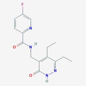 molecular formula C15H17FN4O2 B6902735 N-[(3,4-diethyl-6-oxo-1H-pyridazin-5-yl)methyl]-5-fluoropyridine-2-carboxamide 