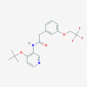 molecular formula C19H21F3N2O3 B6902826 N-[4-[(2-methylpropan-2-yl)oxy]pyridin-3-yl]-2-[3-(2,2,2-trifluoroethoxy)phenyl]acetamide 