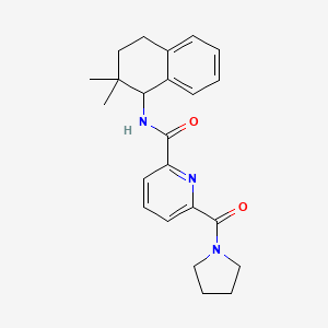 molecular formula C23H27N3O2 B6902845 N-(2,2-dimethyl-3,4-dihydro-1H-naphthalen-1-yl)-6-(pyrrolidine-1-carbonyl)pyridine-2-carboxamide 