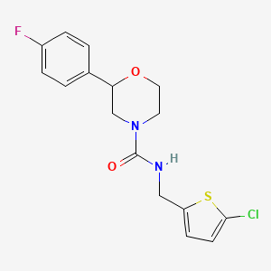 molecular formula C16H16ClFN2O2S B6902847 N-[(5-chlorothiophen-2-yl)methyl]-2-(4-fluorophenyl)morpholine-4-carboxamide 