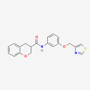 molecular formula C20H18N2O3S B6902890 N-[3-(1,3-thiazol-4-ylmethoxy)phenyl]-3,4-dihydro-2H-chromene-3-carboxamide 