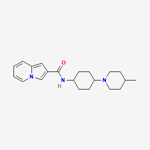 molecular formula C21H29N3O B6902892 N-[4-(4-methylpiperidin-1-yl)cyclohexyl]indolizine-2-carboxamide 