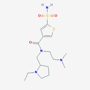molecular formula C16H28N4O3S2 B6902930 N-[2-(dimethylamino)ethyl]-N-[(1-ethylpyrrolidin-2-yl)methyl]-5-sulfamoylthiophene-3-carboxamide 