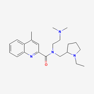 molecular formula C22H32N4O B6902956 N-[2-(dimethylamino)ethyl]-N-[(1-ethylpyrrolidin-2-yl)methyl]-4-methylquinoline-2-carboxamide 