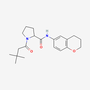 molecular formula C20H28N2O3 B6902961 N-(3,4-dihydro-2H-chromen-6-yl)-1-(3,3-dimethylbutanoyl)pyrrolidine-2-carboxamide 