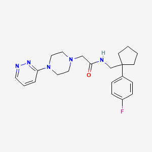 molecular formula C22H28FN5O B6903097 N-[[1-(4-fluorophenyl)cyclopentyl]methyl]-2-(4-pyridazin-3-ylpiperazin-1-yl)acetamide 