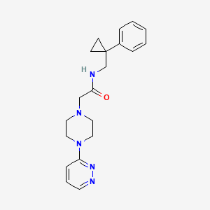 molecular formula C20H25N5O B6903101 N-[(1-phenylcyclopropyl)methyl]-2-(4-pyridazin-3-ylpiperazin-1-yl)acetamide 