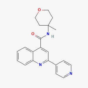 molecular formula C21H21N3O2 B6903149 N-(4-methyloxan-4-yl)-2-pyridin-4-ylquinoline-4-carboxamide 