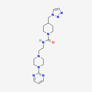 molecular formula C19H29N9O B6903278 N-[2-(4-pyrimidin-2-ylpiperazin-1-yl)ethyl]-4-(triazol-1-ylmethyl)piperidine-1-carboxamide 