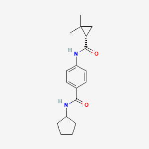 molecular formula C18H24N2O2 B6903310 N-cyclopentyl-4-[[(1S)-2,2-dimethylcyclopropanecarbonyl]amino]benzamide 