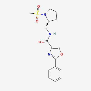 molecular formula C16H19N3O4S B6903325 N-[[(2R)-1-methylsulfonylpyrrolidin-2-yl]methyl]-2-phenyl-1,3-oxazole-4-carboxamide 