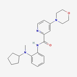 molecular formula C22H28N4O2 B6903425 N-[2-[cyclopentyl(methyl)amino]phenyl]-4-morpholin-4-ylpyridine-2-carboxamide 