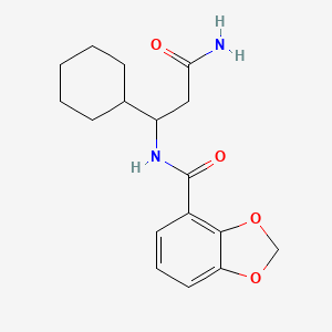 molecular formula C17H22N2O4 B6903438 N-(3-amino-1-cyclohexyl-3-oxopropyl)-1,3-benzodioxole-4-carboxamide 