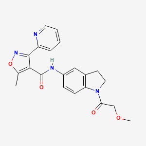 molecular formula C21H20N4O4 B6903484 N-[1-(2-methoxyacetyl)-2,3-dihydroindol-5-yl]-5-methyl-3-pyridin-2-yl-1,2-oxazole-4-carboxamide 