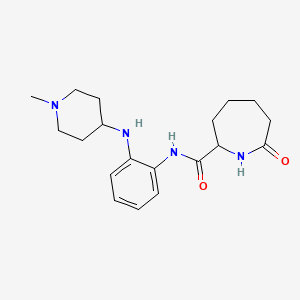 molecular formula C19H28N4O2 B6903500 N-[2-[(1-methylpiperidin-4-yl)amino]phenyl]-7-oxoazepane-2-carboxamide 