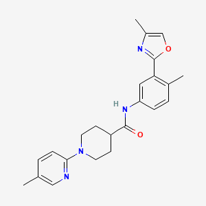 molecular formula C23H26N4O2 B6903522 N-[4-methyl-3-(4-methyl-1,3-oxazol-2-yl)phenyl]-1-(5-methylpyridin-2-yl)piperidine-4-carboxamide 