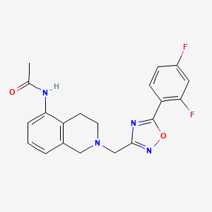 molecular formula C20H18F2N4O2 B6903531 N-[2-[[5-(2,4-difluorophenyl)-1,2,4-oxadiazol-3-yl]methyl]-3,4-dihydro-1H-isoquinolin-5-yl]acetamide 