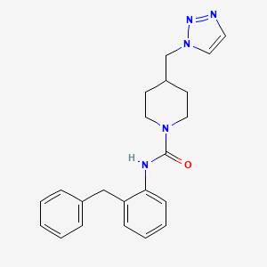molecular formula C22H25N5O B6903572 N-(2-benzylphenyl)-4-(triazol-1-ylmethyl)piperidine-1-carboxamide 