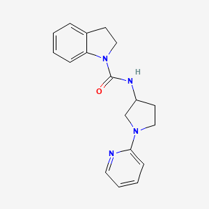 molecular formula C18H20N4O B6903587 N-(1-pyridin-2-ylpyrrolidin-3-yl)-2,3-dihydroindole-1-carboxamide 