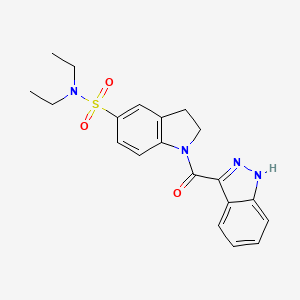 molecular formula C20H22N4O3S B6903610 N,N-diethyl-1-(1H-indazole-3-carbonyl)-2,3-dihydroindole-5-sulfonamide 