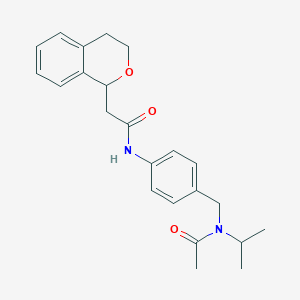 molecular formula C23H28N2O3 B6903631 N-[4-[[acetyl(propan-2-yl)amino]methyl]phenyl]-2-(3,4-dihydro-1H-isochromen-1-yl)acetamide 