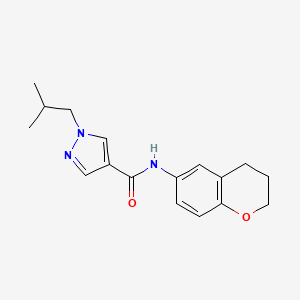molecular formula C17H21N3O2 B6903652 N-(3,4-dihydro-2H-chromen-6-yl)-1-(2-methylpropyl)pyrazole-4-carboxamide 