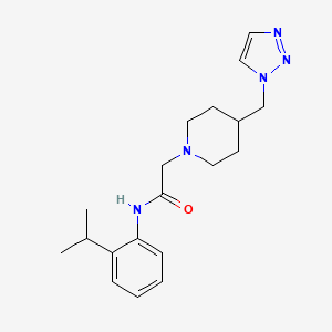 molecular formula C19H27N5O B6903669 N-(2-propan-2-ylphenyl)-2-[4-(triazol-1-ylmethyl)piperidin-1-yl]acetamide 