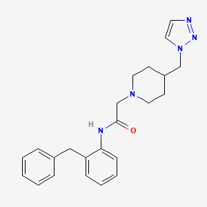 molecular formula C23H27N5O B6903673 N-(2-benzylphenyl)-2-[4-(triazol-1-ylmethyl)piperidin-1-yl]acetamide 