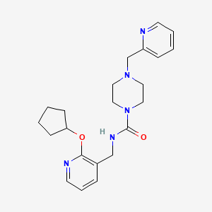 molecular formula C22H29N5O2 B6903718 N-[(2-cyclopentyloxypyridin-3-yl)methyl]-4-(pyridin-2-ylmethyl)piperazine-1-carboxamide 
