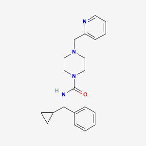 molecular formula C21H26N4O B6903731 N-[cyclopropyl(phenyl)methyl]-4-(pyridin-2-ylmethyl)piperazine-1-carboxamide 