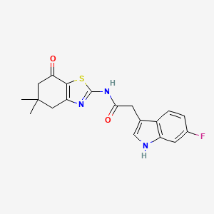 molecular formula C19H18FN3O2S B6903781 N-(5,5-dimethyl-7-oxo-4,6-dihydro-1,3-benzothiazol-2-yl)-2-(6-fluoro-1H-indol-3-yl)acetamide 