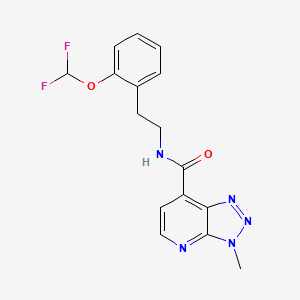 molecular formula C16H15F2N5O2 B6903808 N-[2-[2-(difluoromethoxy)phenyl]ethyl]-3-methyltriazolo[4,5-b]pyridine-7-carboxamide 