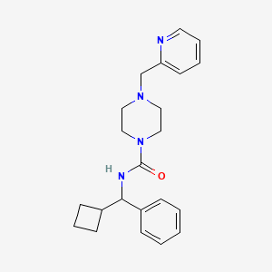molecular formula C22H28N4O B6903833 N-[cyclobutyl(phenyl)methyl]-4-(pyridin-2-ylmethyl)piperazine-1-carboxamide 